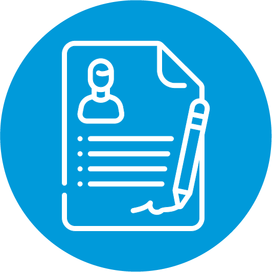 circulo azul com icone branco de papel e lapis, avaliação de desempenho de aspectos da empresa post dicas para avaliação de desempenho