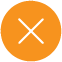ícone laranja com x no centro, representando objetivo não alcançado, okr